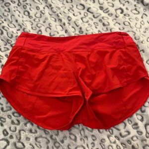 Lululemon red speed up short